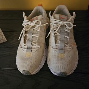 Nike White and Orange Sneakers with Chunky Sole